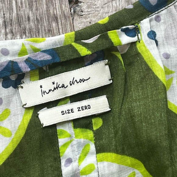 INNIKA CHOO Mini Frill Meg Nettick dress in Lime Floret color, size 0. - Picture 9 of 13